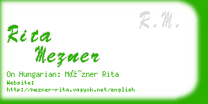 rita mezner business card